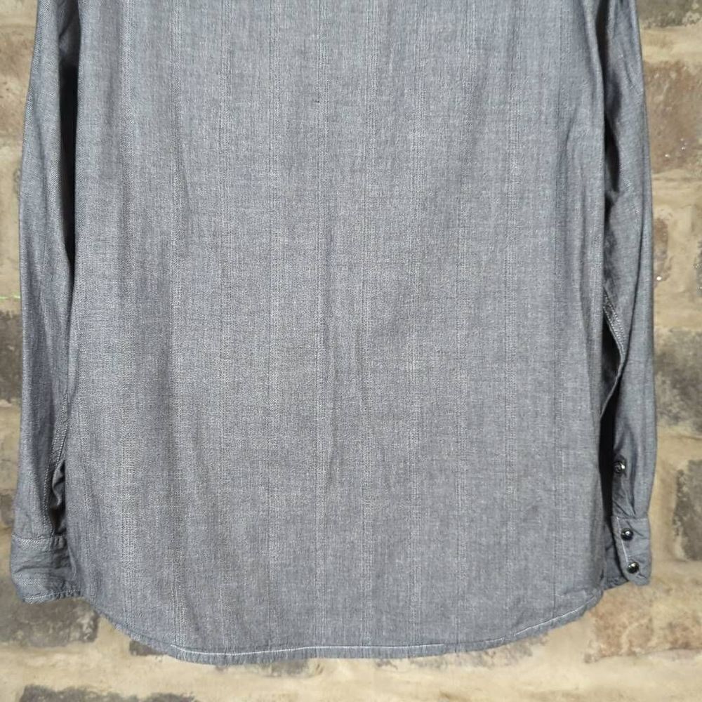Ocean Current‎ Gray Snap Front Long Sleeve Western Shirt Men's Size XL - Picture 9 of 13